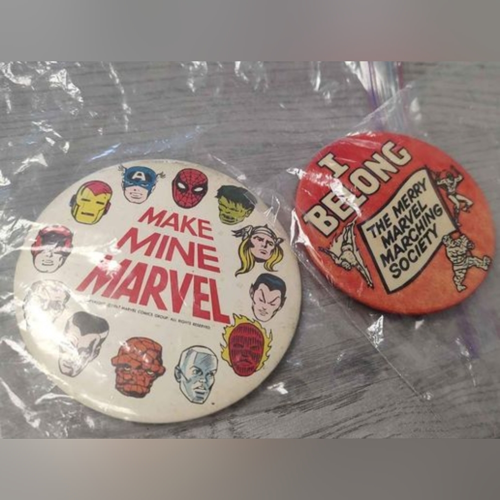 "Make Mine Marvel" 1967 Original Membership Buttons Pinback - Marvel Comics